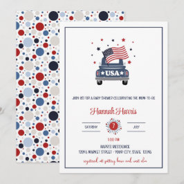 Patriottische babyshower uitnodiging