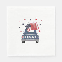 Patriottische babyshower uitnodiging servet