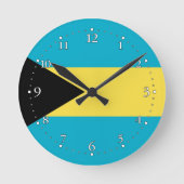 Patriottische Bahamaanse vlag Ronde Klok (Voorkant)