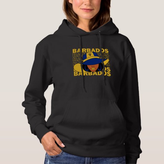 Patriottische Bajan Roots Barbados Vlag Kleding T- Hoodie (Voorkant)