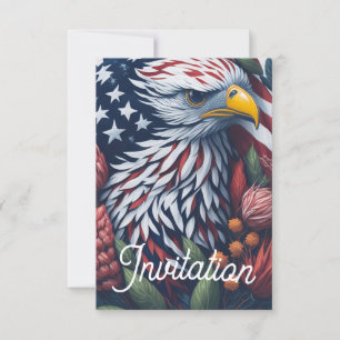 Patriottische Bald Eagle 4 juli Uitnodiging voor h