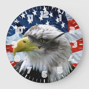 Patriottische Bald Eagle American Flag Wall klok