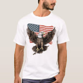 Patriottische Bald Eagle Amerikaanse vlag kleuren T-shirt (Voorkant)