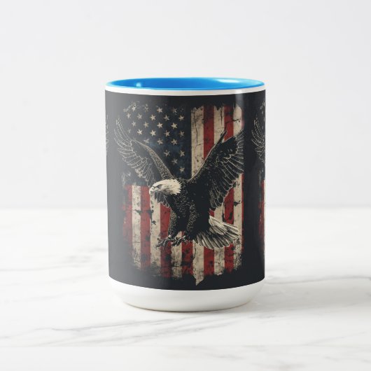 Patriottische Bald Eagle Amerikaanse vlag Mok (Center)