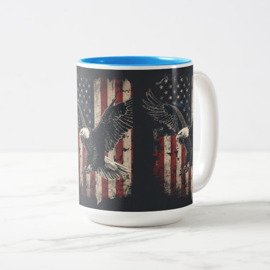 Patriottische Bald Eagle Amerikaanse vlag Mok (Voorkant rechts)