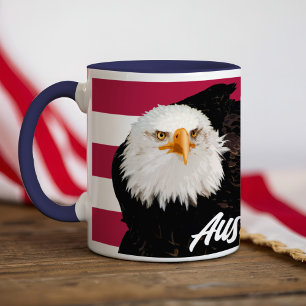 Patriottische Bald Eagle Bold Rood Wit Amerikaanse Mok