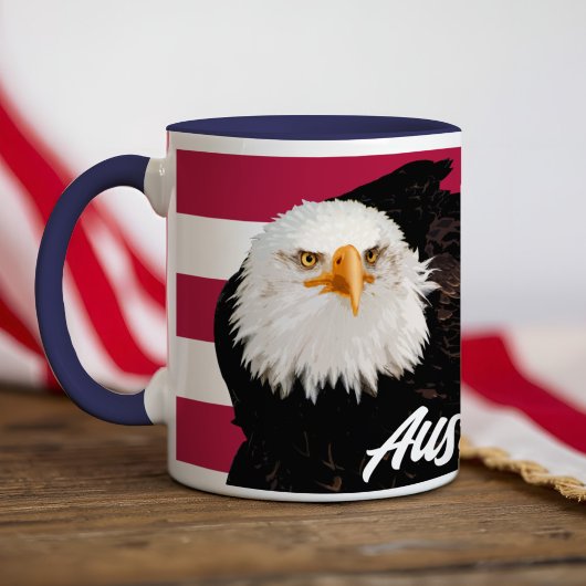 Patriottische Bald Eagle Bold Rood Wit Amerikaanse Mok