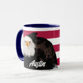 Patriottische Bald Eagle Bold Rood Wit Amerikaanse Mok (Voorkant links)
