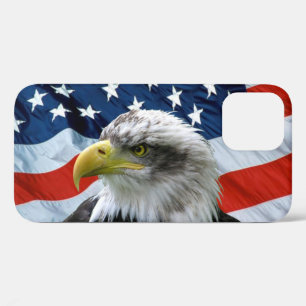 Patriottische Bald Eagle en Amerikaanse vlag Case-Mate iPhone Case