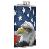 Patriottische Bald Eagle en Amerikaanse vlag Heupfles (Rechts)