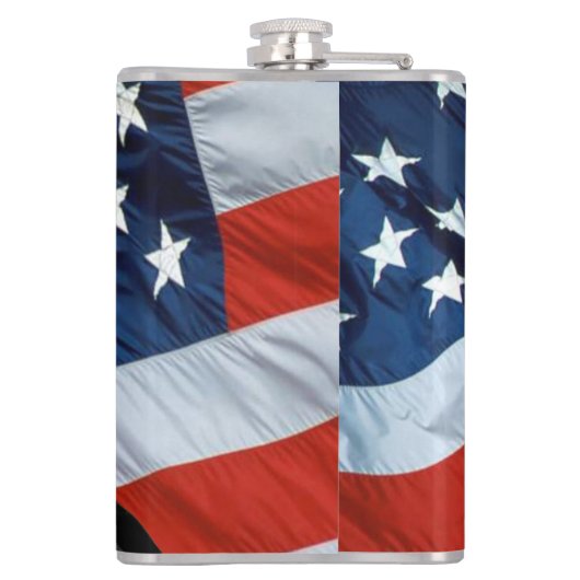 Patriottische Bald Eagle en Amerikaanse vlag Heupfles (Achterkant)