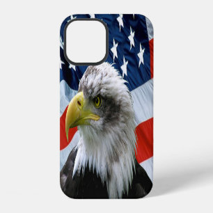 Patriottische Bald Eagle en Amerikaanse vlag iPhone 12 Hoesje