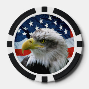 Patriottische Bald Eagle en Amerikaanse vlag Pokerchips