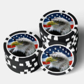 Patriottische Bald Eagle en Amerikaanse vlag Pokerchips (Opstapeling)