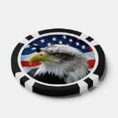 Patriottische Bald Eagle en Amerikaanse vlag Pokerchips (Enkel)
