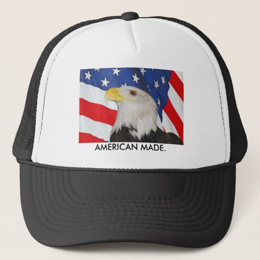 Patriottische Bald Eagle en Amerikaanse vlag Trucker Pet (Voorkant)