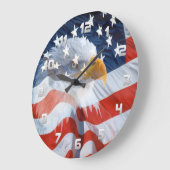 Patriottische Bald Eagle en de Amerikaanse vlag Grote Klok (Hoek)