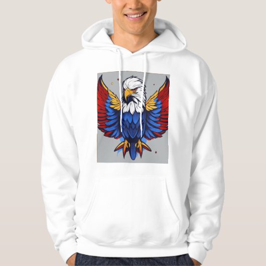 Patriottische Bald Eagle hoodie - Vlieg met vrijhe (Voorkant)
