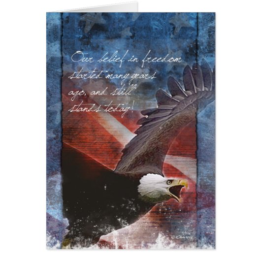 Patriottische Bald Eagle in Flight Thakn You Card (Voorkant)