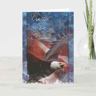 Patriottische Bald Eagle in Flight Wenskaart ETSY Kaart