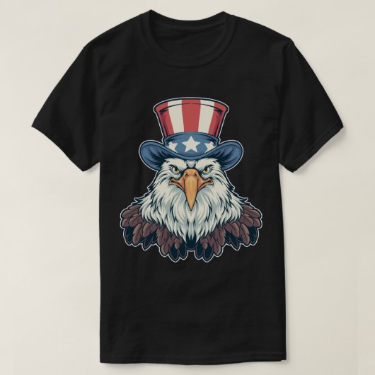 Patriottische Bald Eagle in het Uncle Sam Pet T-shirt (Design voorkant)
