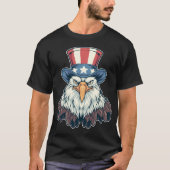 Patriottische Bald Eagle in het Uncle Sam Pet T-shirt (Voorkant)
