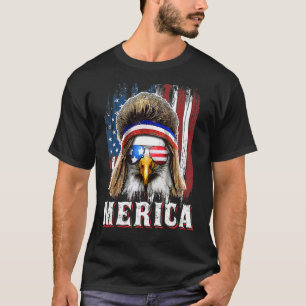 Patriottische Bald Eagle Mannen 4 juli American Fl T-shirt