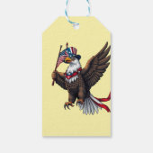 Patriottische Bald Eagle met Amerikaanse vlag - 4 Cadeaulabel (Achterkant)