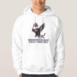 Patriottische Bald Eagle met Amerikaanse vlag - 4 Hoodie