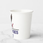 Patriottische Bald Eagle met Amerikaanse vlag - 4  Papieren Bekers (Links)