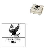 Patriottische Bald Eagle met Amerikaanse vlag - 4 Rubberstempel (Gestempeld)