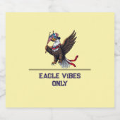 Patriottische Bald Eagle met Amerikaanse vlag - 4  Sparkling Wijnetiket (Enkel label)