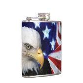 Patriottische Bald Eagle met Amerikaanse vlag Heupfles (Rechts)