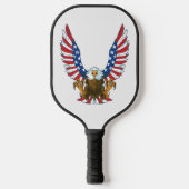 Patriottische Bald Eagle met Amerikaanse vlag Pickleball Paddle (Voorkant)