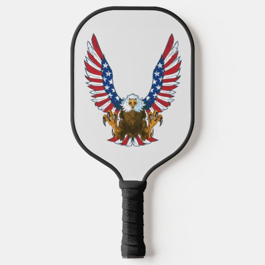 Patriottische Bald Eagle met Amerikaanse vlag Pickleball Paddle (Voorkant)