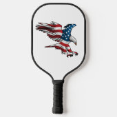 Patriottische Bald Eagle met Amerikaanse vlag Pickleball Paddle (Achterkant)