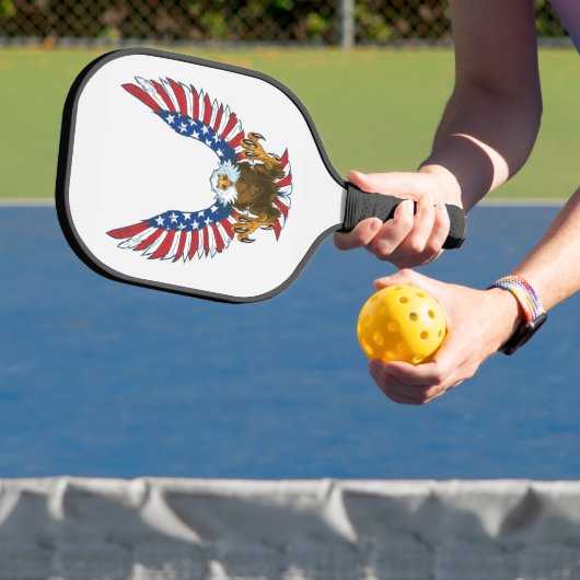 Patriottische Bald Eagle met Amerikaanse vlag Pickleball Paddle (Insitu)