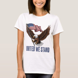 Patriottische Bald Eagle met Amerikaanse vlag T-shirt