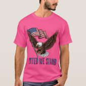 Patriottische Bald Eagle met Amerikaanse vlag T-shirt (Voorkant)