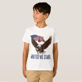 Patriottische Bald Eagle met Amerikaanse vlag T-shirt (Voorkant volledig)