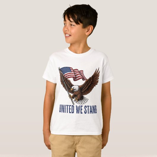 Patriottische Bald Eagle met Amerikaanse vlag T-shirt