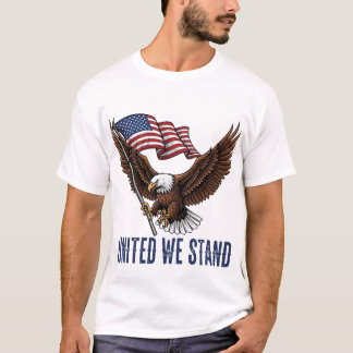 Patriottische Bald Eagle met Amerikaanse vlag - "U T-shirt