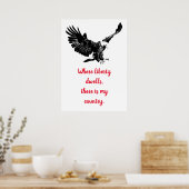Patriottische Bald Eagle Motivatie Verenigde State Poster (Keuken)