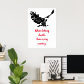 Patriottische Bald Eagle Motivatie Verenigde State Poster (Thuiskantoor)
