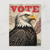 Patriottische Bald Eagle Stem Amerikaanse Vlag Briefkaart (Voorkant)