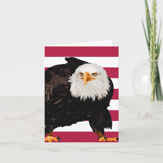Patriottische Bald Eagle Trotse Amerikaanse vlag M Notitiekaartje (Voorkant)