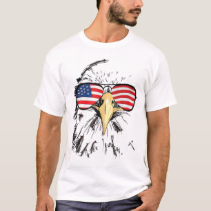 Patriottische Bald Eagle USA Amerikaanse vlag op 4 T-shirt