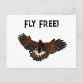 Patriottische Bald Eagle USA Vliegende Gratis Natu Briefkaart (Voorkant)