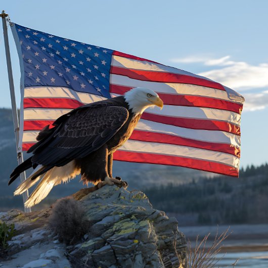 Patriottische Bald Eagle voor de Amerikaanse vlag Legpuzzel