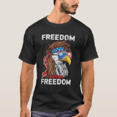 Patriottische Bald Eagle Vrijheid VS Amerikaanse v T-shirt (Voorkant)